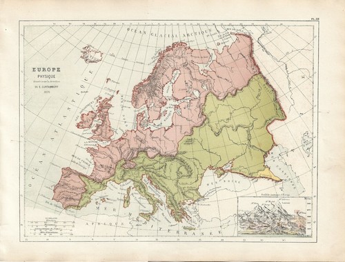 Carta geografica antica - , europa